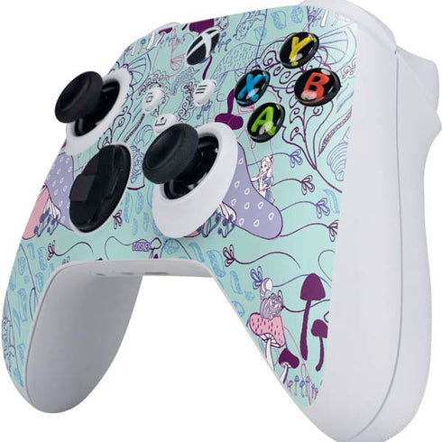 Disney Alice in Wonderland (animated) Mushrooms Print Pattern Xbox Series S Controller Skin
